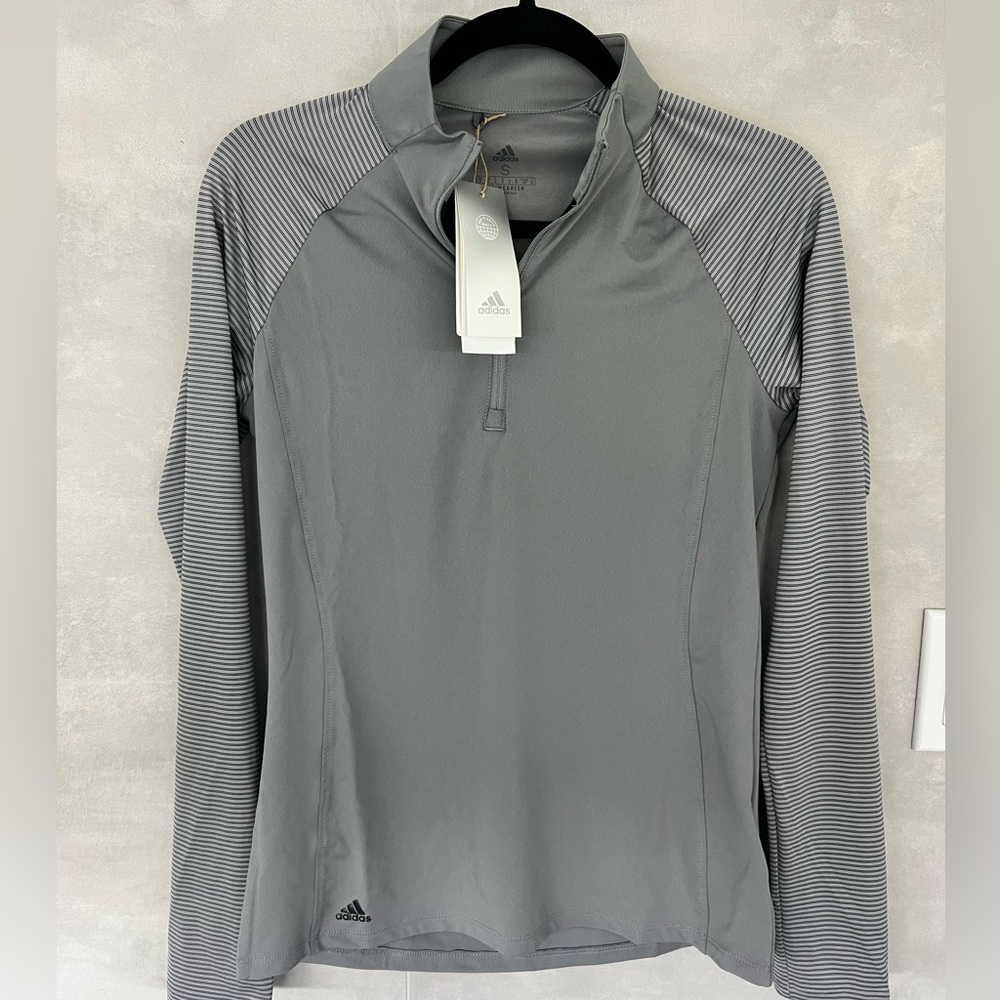 Adidas quarter zip 1/4 workout shirt technical equestrian track jacket run horse